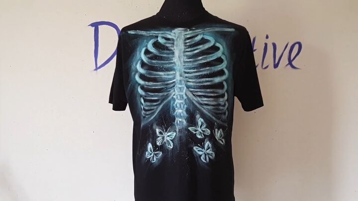 creepy butterflies in stomach x ray t shirt tutorial, Completed DIY X ray t shirt