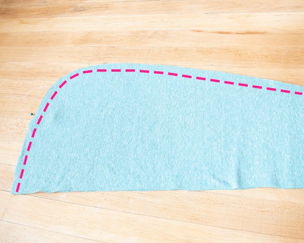 how to make a hair towel wrap with this free pattern, how to make a hair towel wrap pieces ready to sew