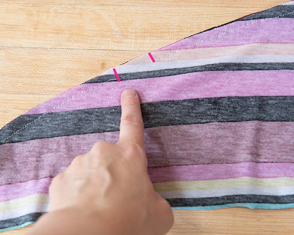 how to make a hair towel wrap with this free pattern, leave a hole for turning