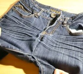 how to upcycle low waisted jeans into high waisted jeans, Sewing the crotch