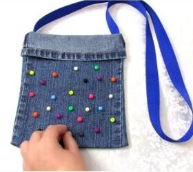how to make a purse out of jeans in 4 super cute and easy ways, Adding beads