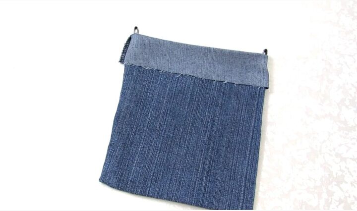 how to make a purse out of jeans in 4 super cute and easy ways, Belt loops attached to DIY denim purse