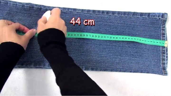 how to make a purse out of jeans in 4 super cute and easy ways, Measuring the jeans