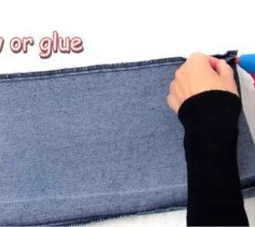 how to make a purse out of jeans in 4 super cute and easy ways, Gluing end closed