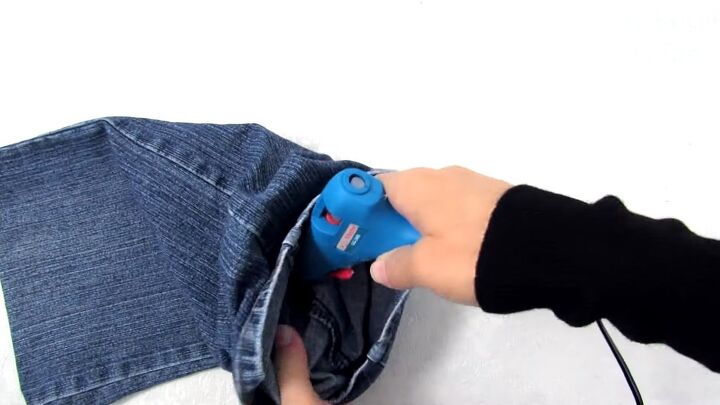 how to make a purse out of jeans in 4 super cute and easy ways, Gluing the inside