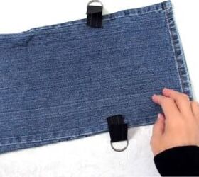 how to make a purse out of jeans in 4 super cute and easy ways, Metal loops attached to denim purse
