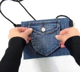 how to make a purse out of jeans in 4 super cute and easy ways, Attaching pocket