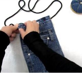 how to make a purse out of jeans in 4 super cute and easy ways, Adding a handle