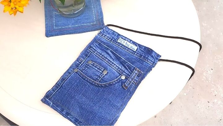 how to make a purse out of jeans in 4 super cute and easy ways, Completed jean pocket denim purse