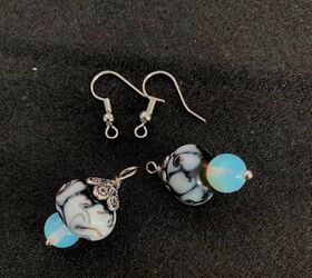jewelry making glass opalite and obsidian bracelet and earrings