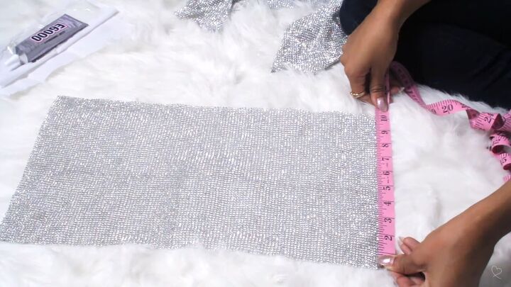 how to diy beautiful ysl inspired crystal boots, Measuring crystal panel