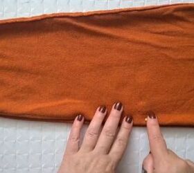 how to create a cute diy curtain dress, Marking fabric with pin