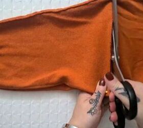 how to create a cute diy curtain dress, Cutting fabric