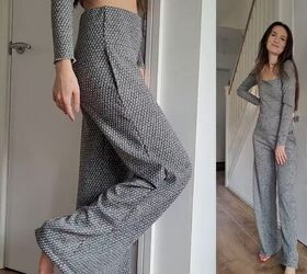how to diy cute and comfy wide leg joggers, Completed DIY wide leg joggers
