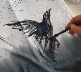 how to diy last minute halloween t shirts, Painting crows
