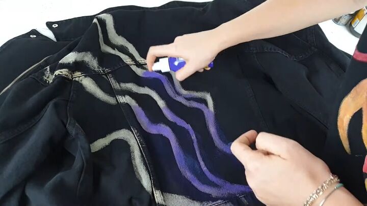 custom painting tutorial create an awesome 80s denim jacket, Adding color