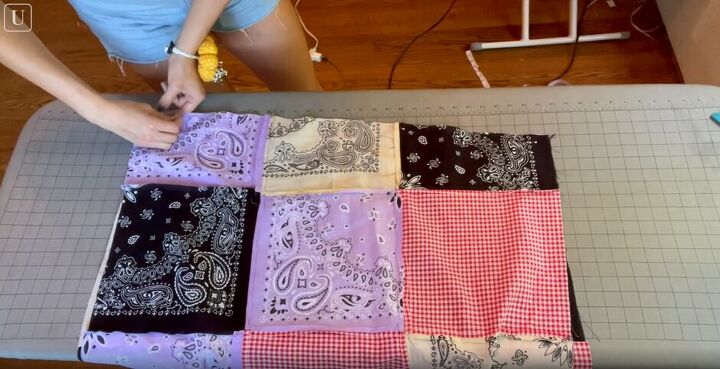 how to diy a super cute bandana dress, Making the skirt for the bandana dress DIY