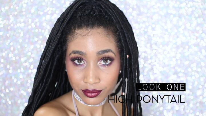how to do super cute crochet faux locs at home, DIY crochet faux locs high ponytail