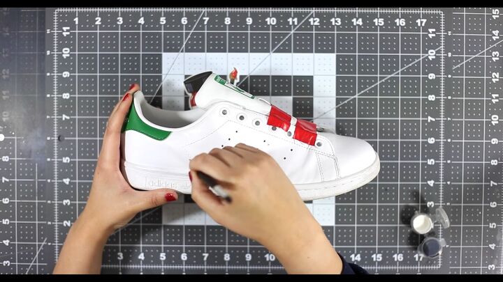 how to diy dupe gucci snake sneakers, Apply white paint