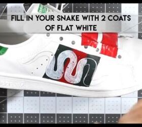 how to diy dupe gucci snake sneakers, Filling in the snake