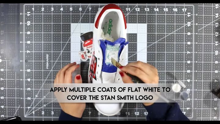 how to diy dupe gucci snake sneakers, Covering Stan Smith logo