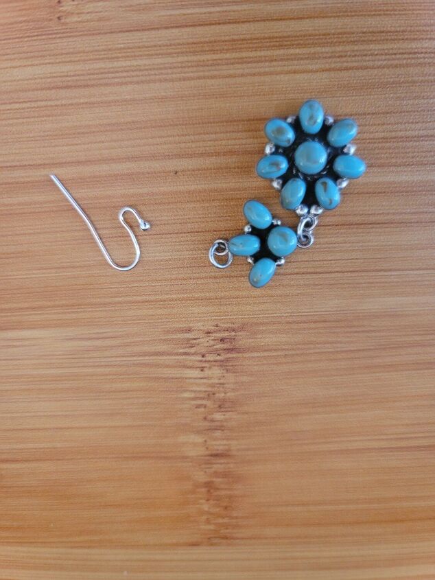 how i turned a turquoise necklace into earrings 2 bracelets instead