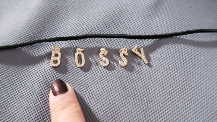 how to diy 3 cute designer dupe necklaces, B O S S Y letter charms