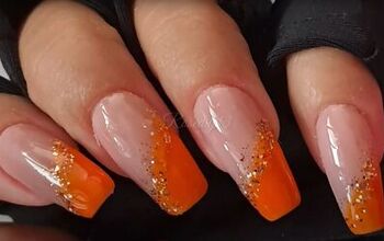 4-Step Gel Nude and Orange Nails Tutorial