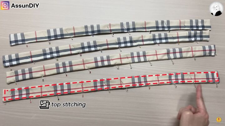 how to diy a beautiful tartan wrap dress, Where to top stitch