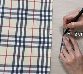 how to diy a beautiful tartan wrap dress, Marking fabric