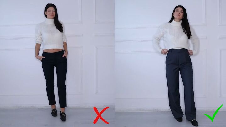 6 fashion mistakes that are super easy to avoid, Cropped sweaters with low waisted pants