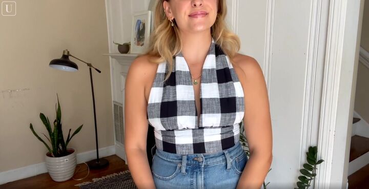 how to diy super cute tops from napkins, Completed DIY halter top