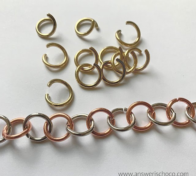 jewelry making copper and silver chain earrings