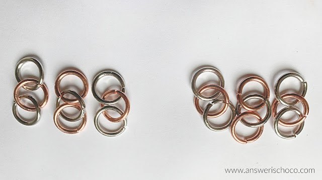 jewelry making copper and silver chain earrings