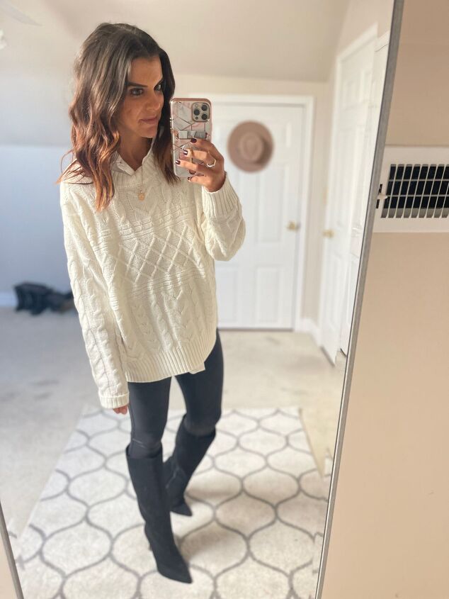 4 ways to style a cable knit sweater