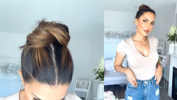 7 quick and easy hairstyles for dirty hair, Hairstyle 7 Double pony bun