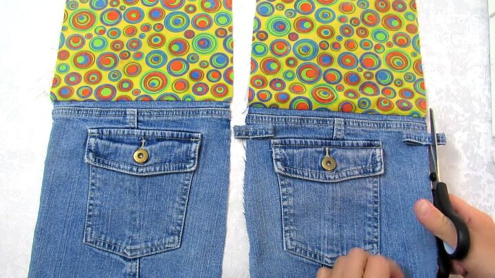 how to diy a cute crossbody jean bag, Creating and attaching straps loops