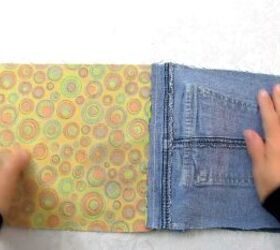 how to diy a cute crossbody jean bag, Sewing main panels and lining together