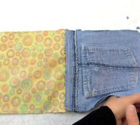 how to diy a cute crossbody jean bag, Trimming corners