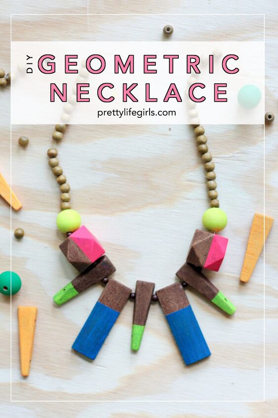 diy neon geometric statement necklace