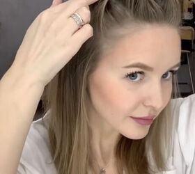 Instead of wearing a pearl necklace, she adds them to her hair