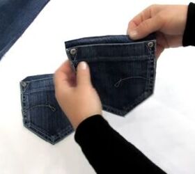 how to diy 2 denim bags from old jeans, Cut out denim pocket