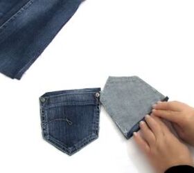 how to diy 2 denim bags from old jeans, Folding pockets
