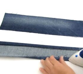 how to diy 2 denim bags from old jeans, Ironing denim