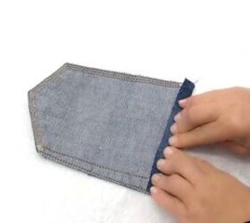 how to diy 2 denim bags from old jeans, Folding pocket