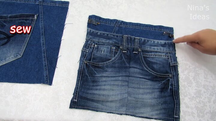 how to diy 2 denim bags from old jeans, Where to sew