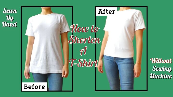 quick and easy tutorial on how to shorten a t shirt, How to shorten a t shirt