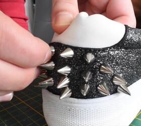 how to diy awesome christian louboutin dupe shoes, Adding spikes