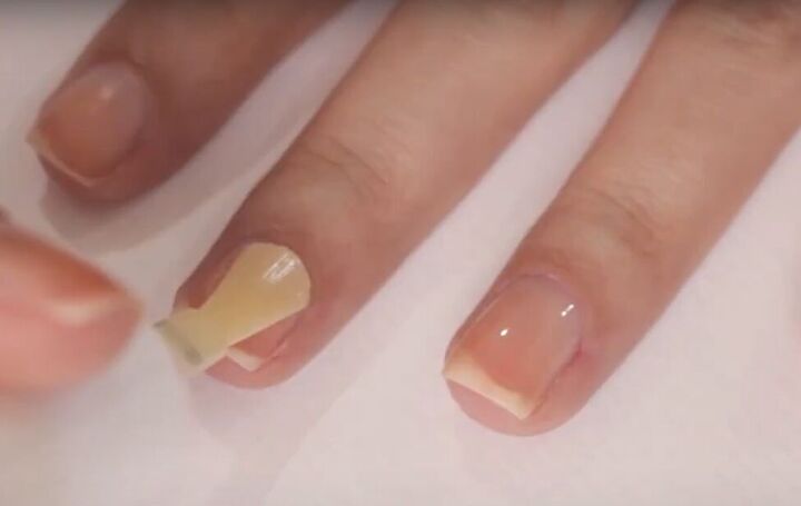 easy at home french manicure tutorial, Adding base coat