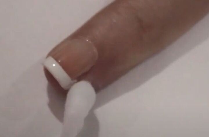 easy at home french manicure tutorial, Cleaning up